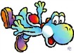 Excited aqua Yoshi!
