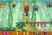 Holding onto a balloon in the jungle.
