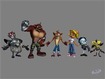 Crash and Friends Making Funny Faces