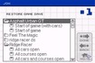 Jon selects a saved game to restore.