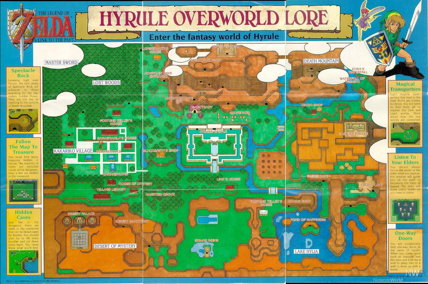 NES Legend of Zelda Overworld Map 