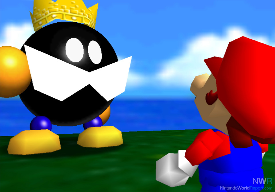 Super Mario 64 Swich how to pick up the Big Bob-omb King - 3D All-Stars 
