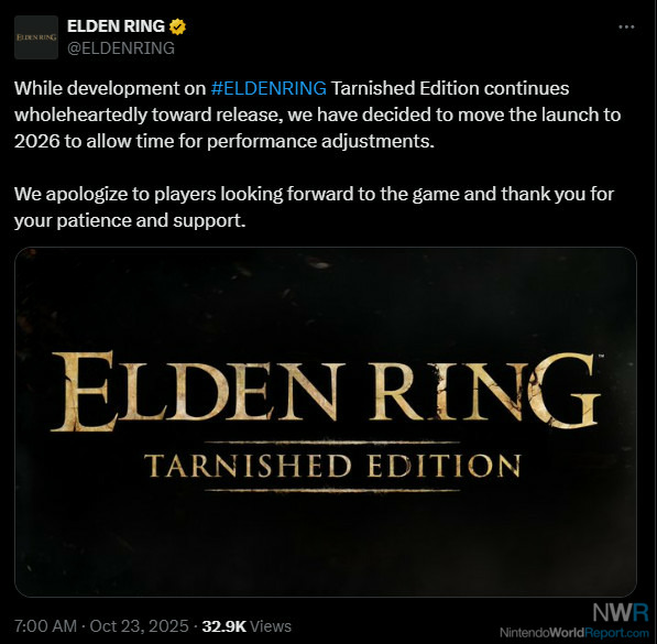 Elden Ring: Tarnished Edition Delayed To 2026 – News