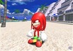 Knuckles admires the beach's beauty