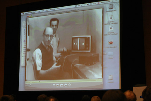 Game Developers Conference 2008: Ralph Baer demonstrating the Brown Box console