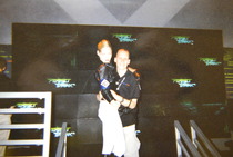 PGC/NWR 10th Anniversary: Lindy with blonde Perfect Dark girl at E3 1999