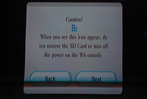 Game Developers Conference 2009: Wii SD Card Menu - Warning Message
