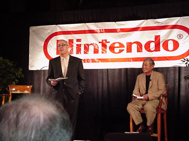 Minoru Arakawa and Peter Main at Nintendo's press briefing