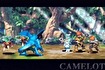 Battling a blue dragon